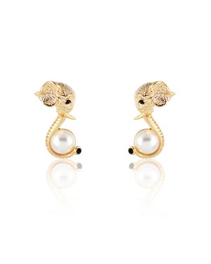 Golden Elephant Stud Earrings